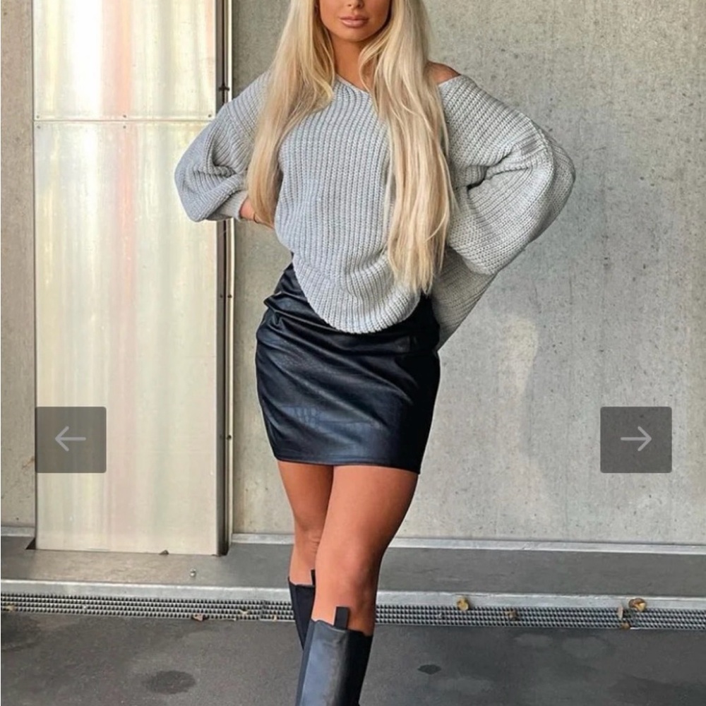 Croc PU Leather Mini Skirt